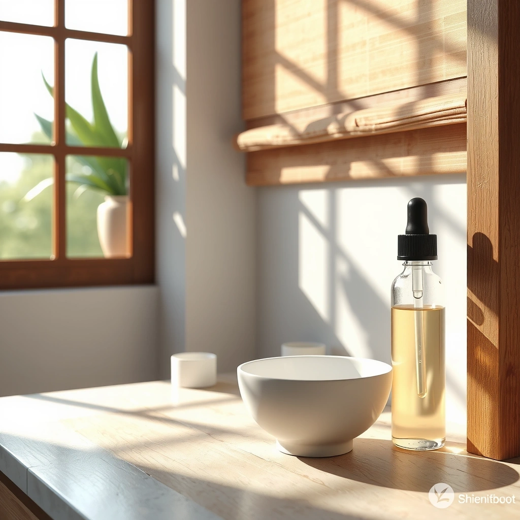 Morning light on skincare tools